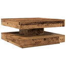 vidaXL antik fa dohányzóasztal 360 fokban forgatható 70x70x34,5 cm