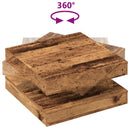 vidaXL antik fa dohányzóasztal 360 fokban forgatható 70x70x34,5 cm