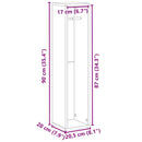 vidaXL fehér fürdőszobaszekrény tekercstartóval 20,5x20x90 cm