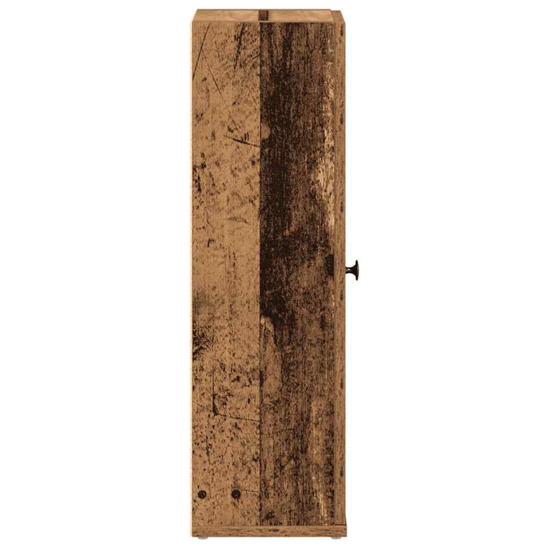 vidaXL antik fa színű fürdőszobaszekrény tekercstartóval 20,5x22x72 cm