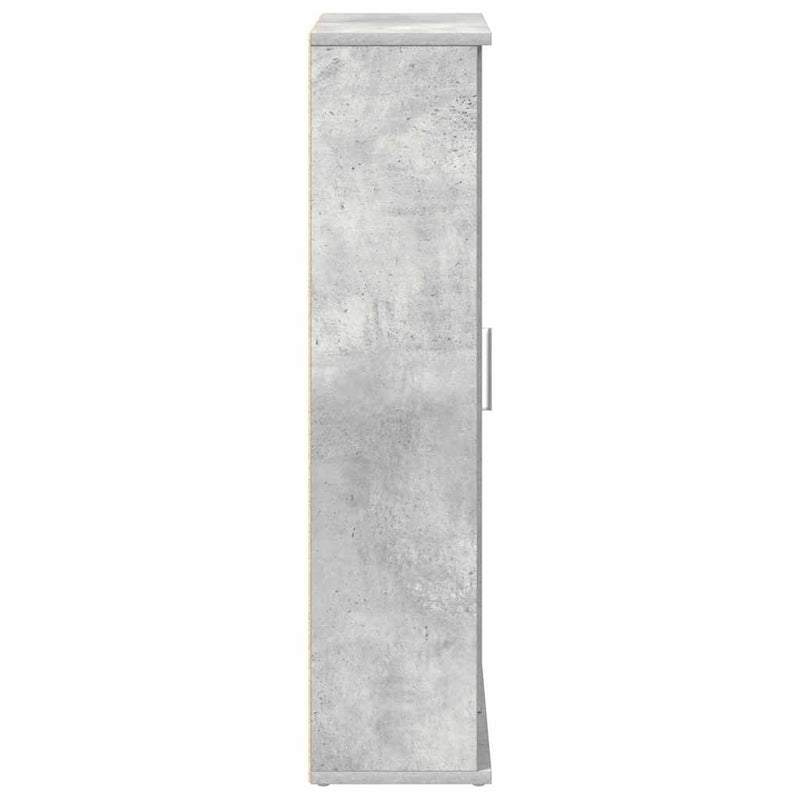 vidaXL betonszürke fürdőszobaszekrény tekercstartóval 39x22x90 cm