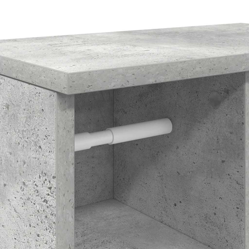 vidaXL betonszürke fürdőszobaszekrény tekercstartóval 39x22x90 cm