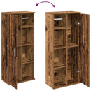 vidaXL antik fa színű fürdőszobaszekrény tekercstartóval 39x22x90 cm