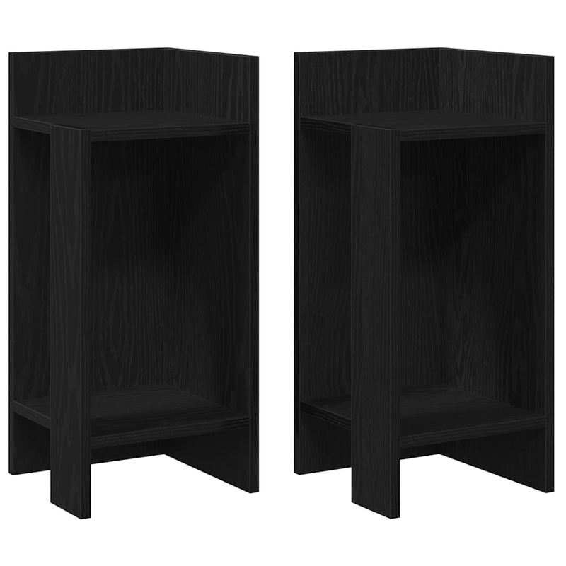 vidaXL 2 db fekete kisasztal polccal 25,5 x 27 x 60 cm