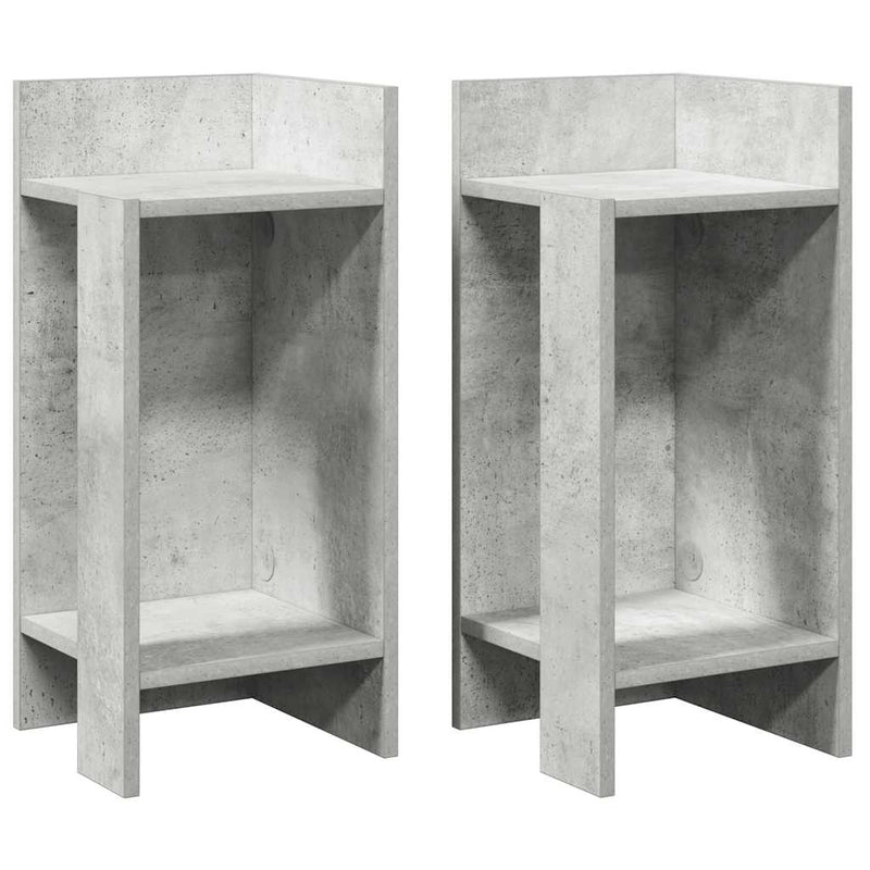 vidaXL 2 db betonszürke kisasztal polccal 25,5 x 27 x 60 cm