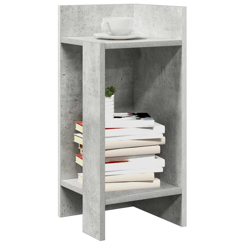 vidaXL 2 db betonszürke kisasztal polccal 25,5 x 27 x 60 cm