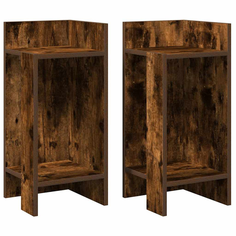 vidaXL 2 db füstös tölgy színű kisasztal polccal 25,5 x 27 x 60 cm