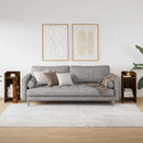 vidaXL 2 db füstös tölgy színű kisasztal polccal 25,5 x 27 x 60 cm