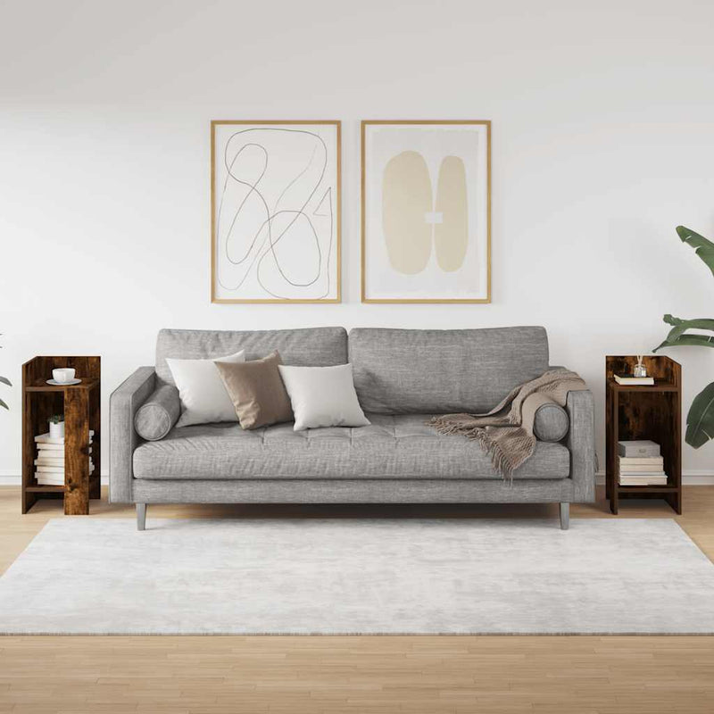 vidaXL 2 db füstös tölgy színű kisasztal polccal 25,5 x 27 x 60 cm