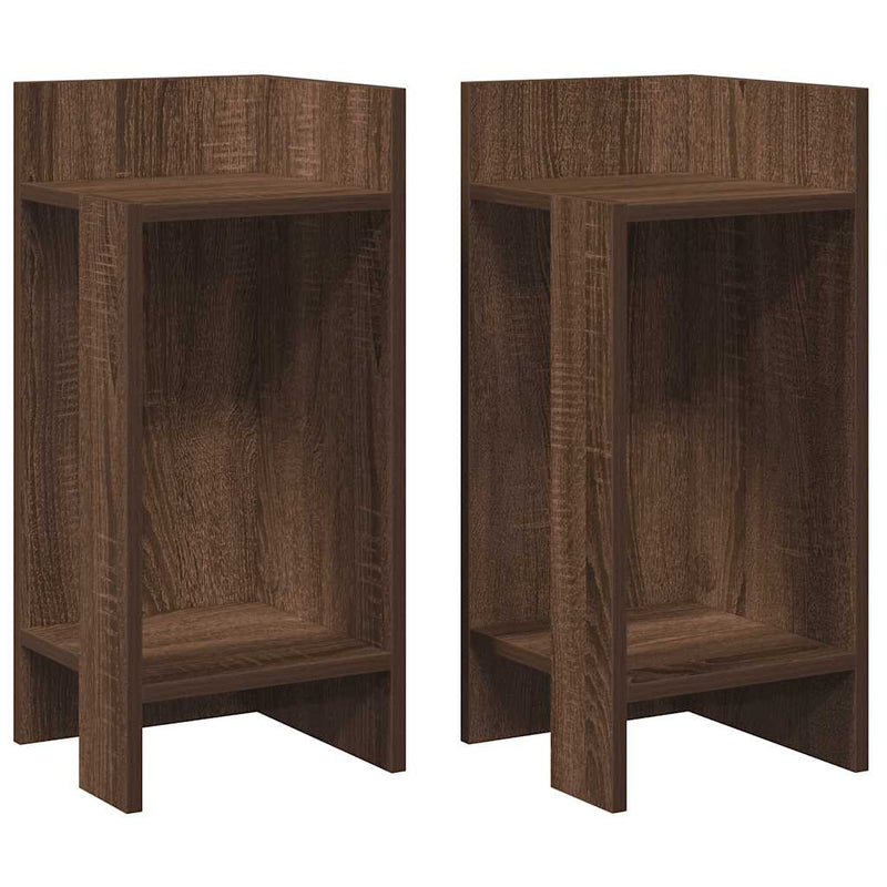 vidaXL 2 db barna tölgy színű kisasztal polccal 25,5 x 27 x 60 cm