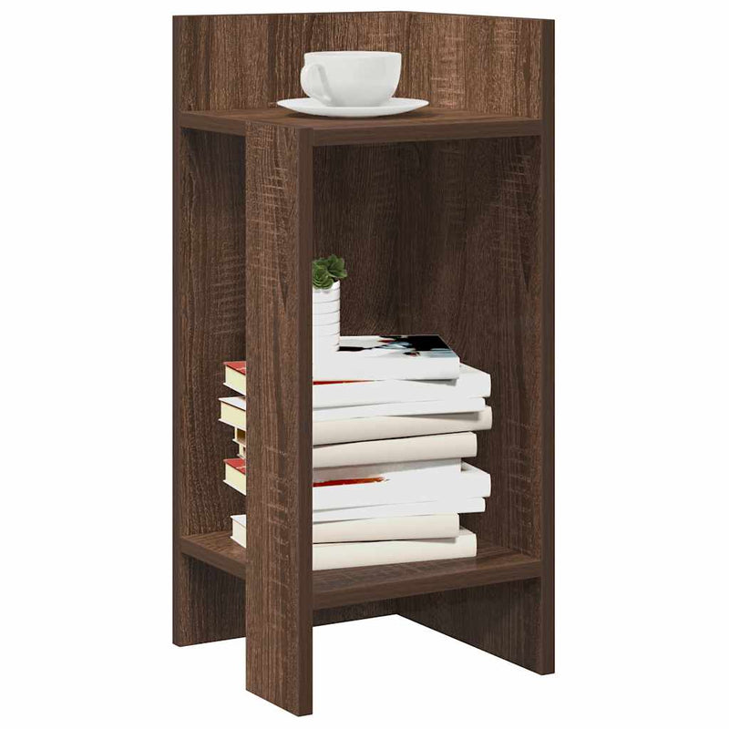 vidaXL 2 db barna tölgy színű kisasztal polccal 25,5 x 27 x 60 cm