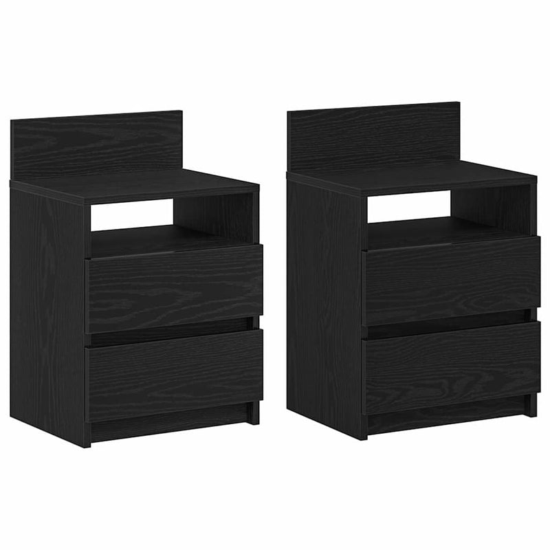 vidaXL 2 db fekete éjjeliszekrény 2 fiókkal 40x33x60 cm