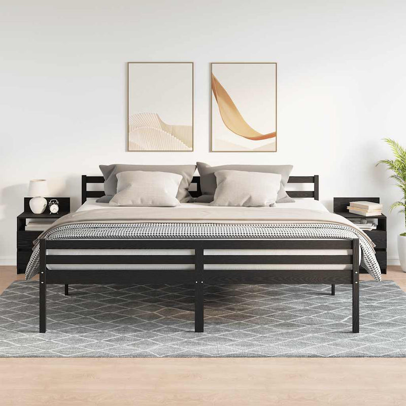 vidaXL 2 db fekete éjjeliszekrény 2 fiókkal 40x33x60 cm