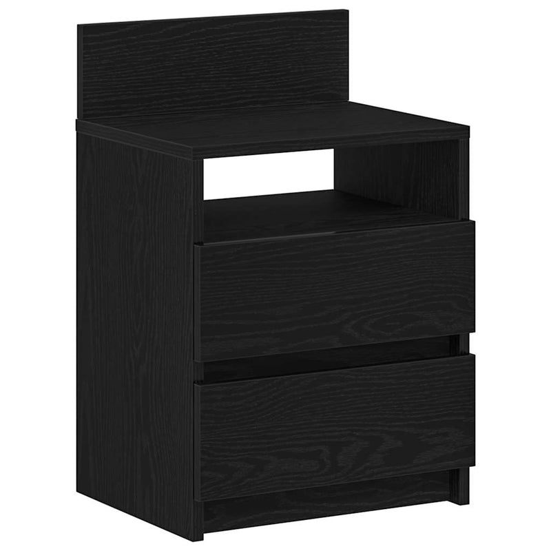 vidaXL 2 db fekete éjjeliszekrény 2 fiókkal 40x33x60 cm
