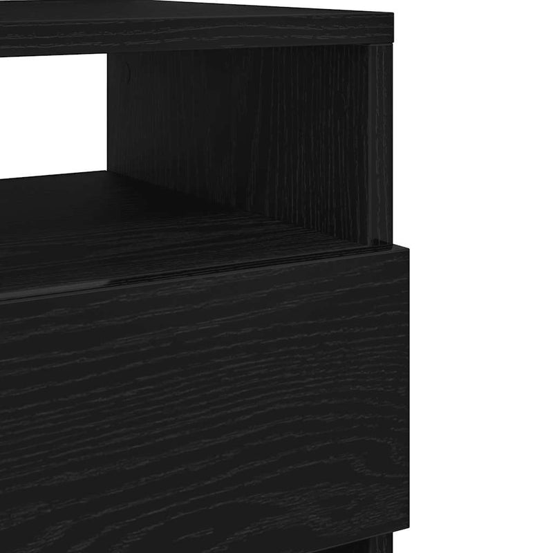 vidaXL 2 db fekete éjjeliszekrény 2 fiókkal 40x33x60 cm