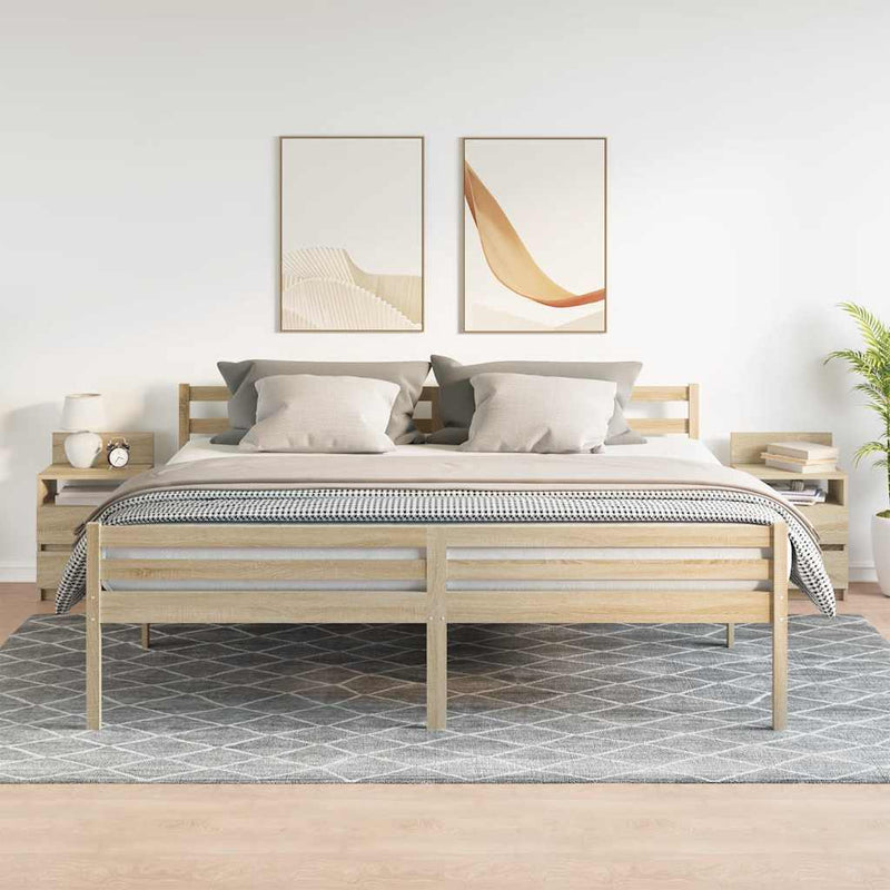 vidaXL 2 db sonoma tölgy színű éjjeliszekrény 2 fiókkal 40x33x60 cm