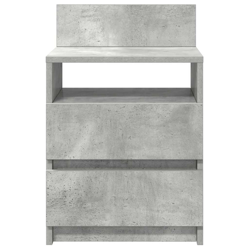 vidaXL 2 db betonszürke éjjeliszekrény 2 fiókkal 40x33x60 cm