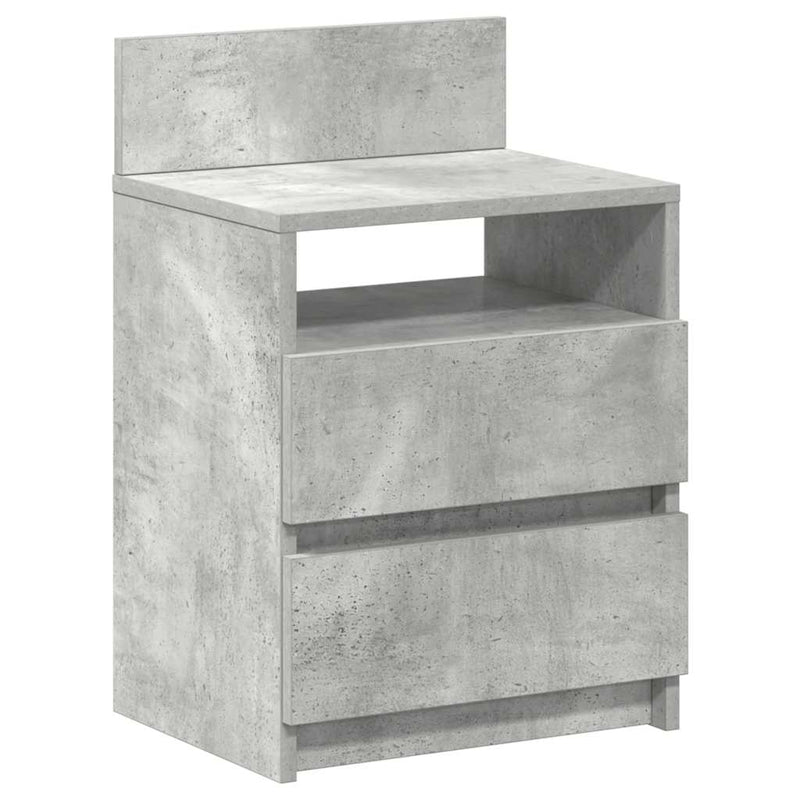 vidaXL 2 db betonszürke éjjeliszekrény 2 fiókkal 40x33x60 cm