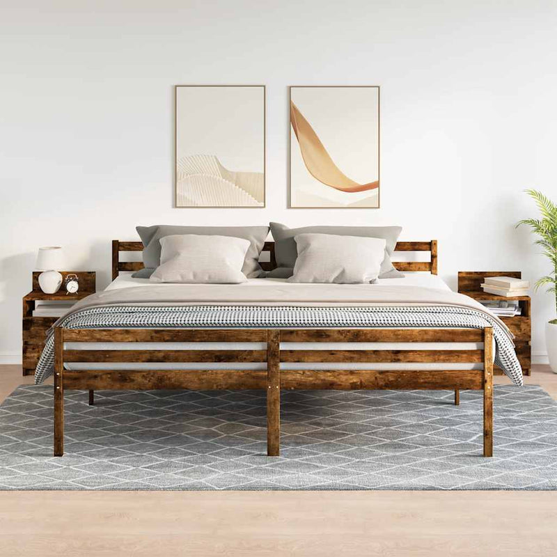 vidaXL 2 db füstös tölgy színű éjjeliszekrény 2 fiókkal 40x33x60 cm