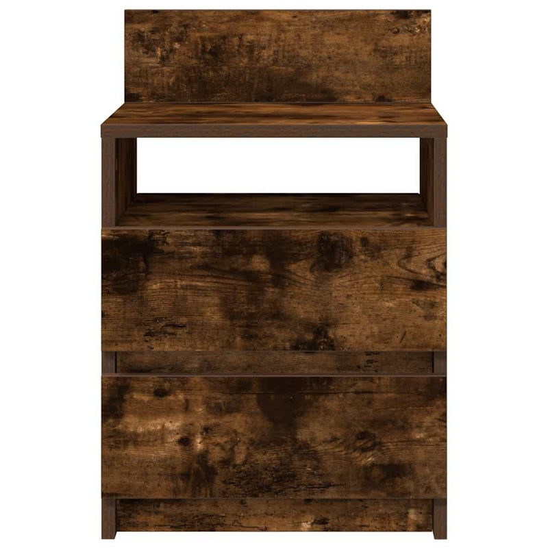 vidaXL 2 db füstös tölgy színű éjjeliszekrény 2 fiókkal 40x33x60 cm