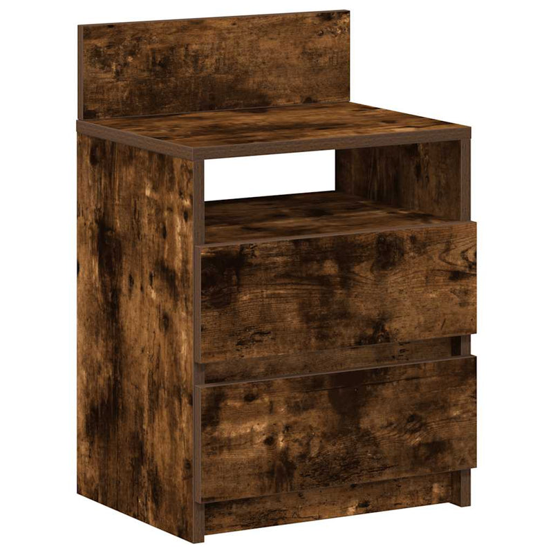 vidaXL 2 db füstös tölgy színű éjjeliszekrény 2 fiókkal 40x33x60 cm