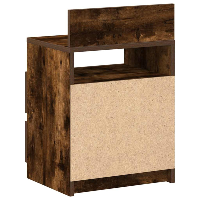 vidaXL 2 db füstös tölgy színű éjjeliszekrény 2 fiókkal 40x33x60 cm
