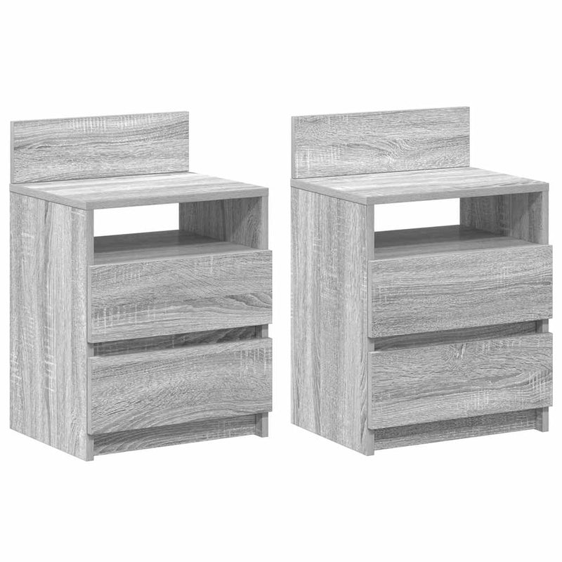 vidaXL 2 db szürke sonoma színű éjjeliszekrény 2 fiókkal 40x33x60 cm