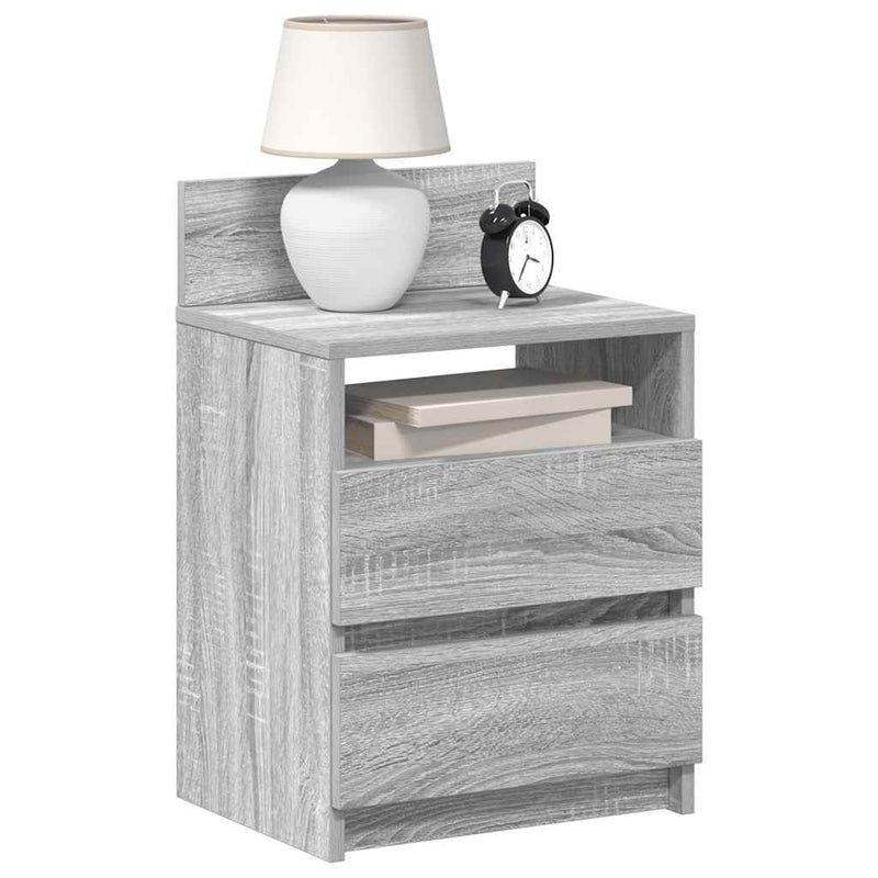 vidaXL 2 db szürke sonoma színű éjjeliszekrény 2 fiókkal 40x33x60 cm