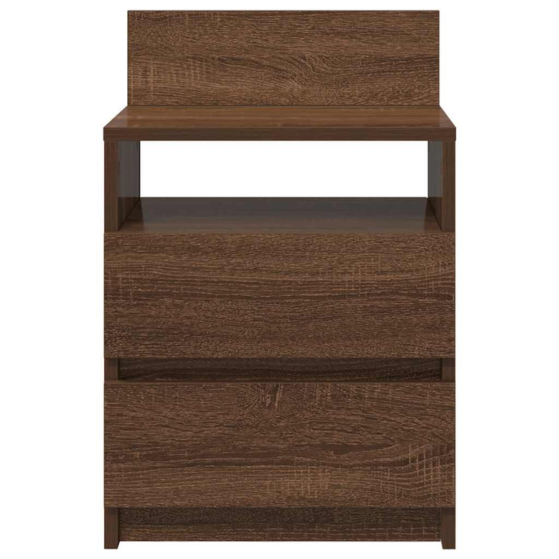 vidaXL 2 db barna tölgy színű éjjeliszekrény 2 fiókkal 40x33x60 cm