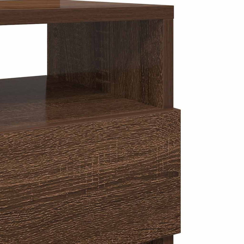 vidaXL 2 db barna tölgy színű éjjeliszekrény 2 fiókkal 40x33x60 cm
