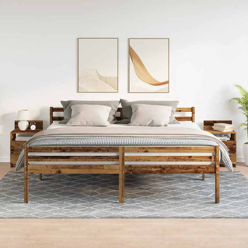 vidaXL 2 db antik fa színű éjjeliszekrény 2 fiókkal 40x33x60 cm