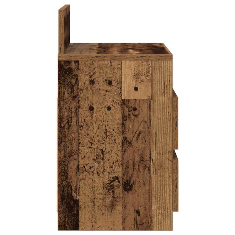vidaXL 2 db antik fa színű éjjeliszekrény 2 fiókkal 40x33x60 cm