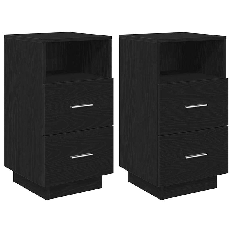 vidaXL 2 db fekete éjjeliszekrény 2 fiókkal 36x36x68 cm