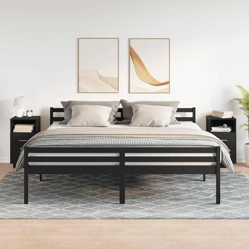 vidaXL 2 db fekete éjjeliszekrény 2 fiókkal 36x36x68 cm