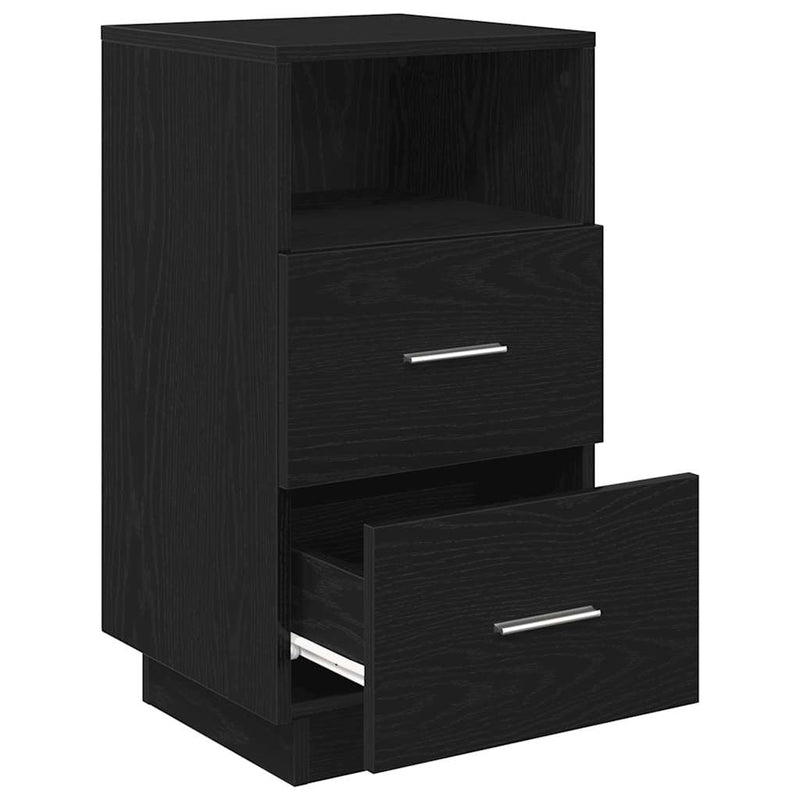 vidaXL 2 db fekete éjjeliszekrény 2 fiókkal 36x36x68 cm