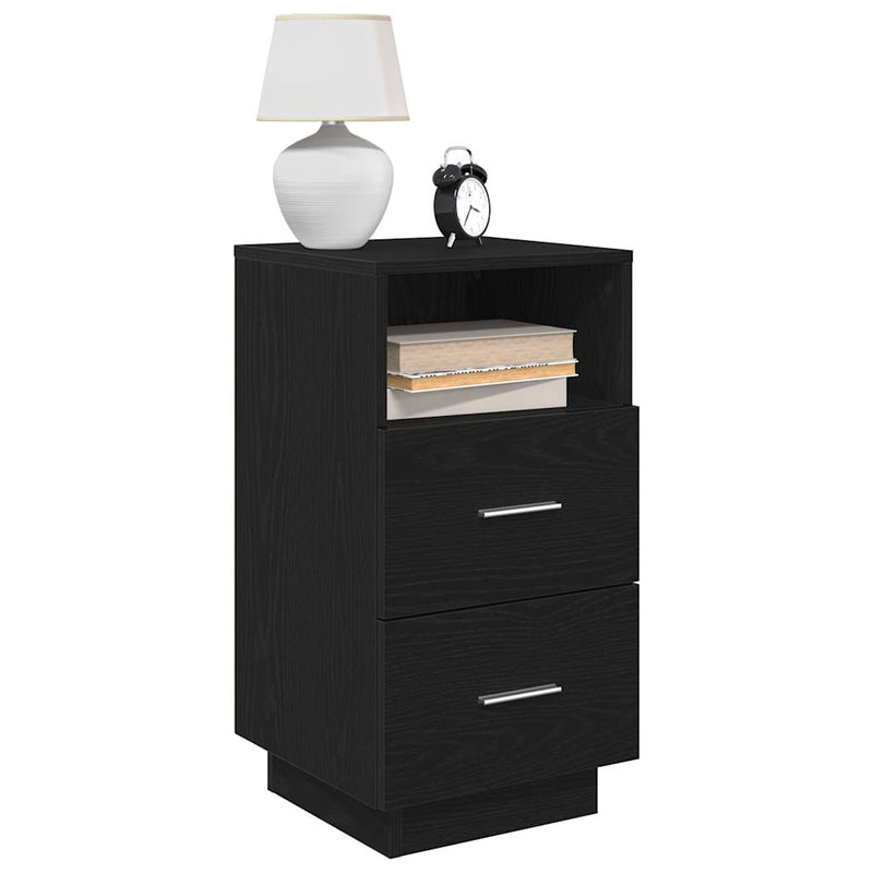 vidaXL 2 db fekete éjjeliszekrény 2 fiókkal 36x36x68 cm