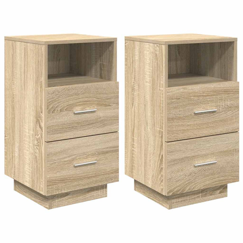 vidaXL 2 db sonoma tölgy színű éjjeliszekrény 2 fiókkal 36x36x68 cm