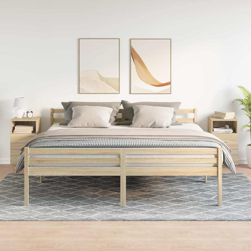 vidaXL 2 db sonoma tölgy színű éjjeliszekrény 2 fiókkal 36x36x68 cm