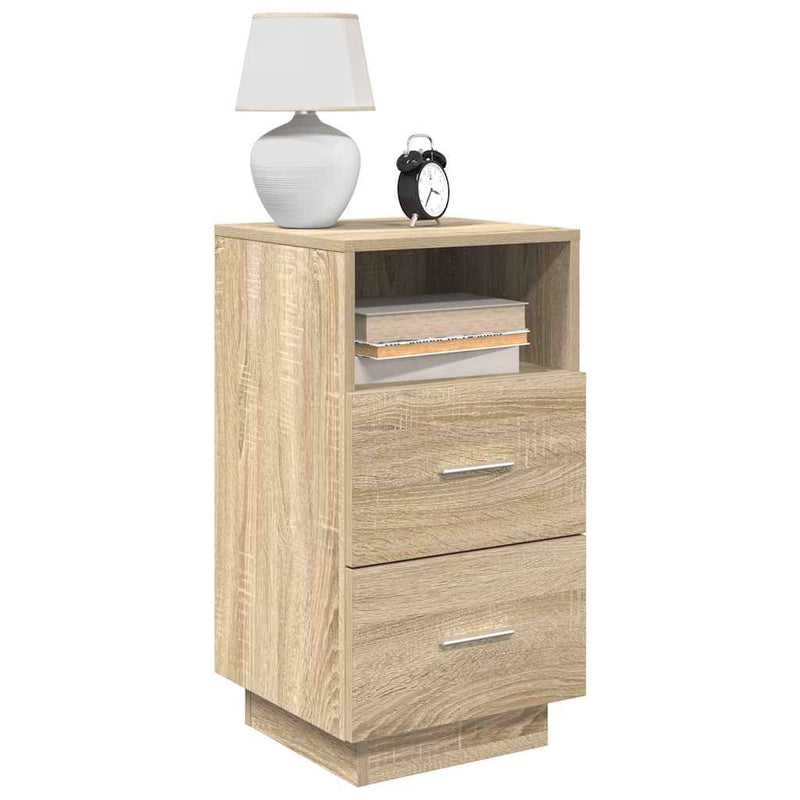 vidaXL 2 db sonoma tölgy színű éjjeliszekrény 2 fiókkal 36x36x68 cm