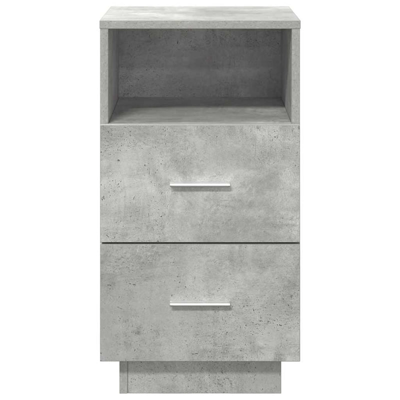 vidaXL 2 db betonszürke éjjeliszekrény 2 fiókkal 36x36x68 cm