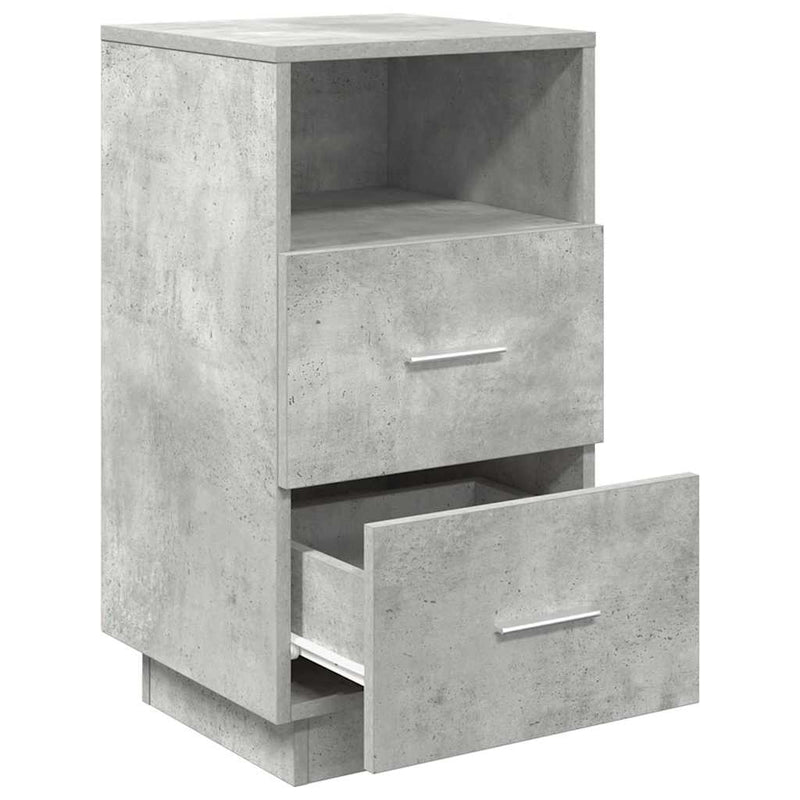 vidaXL 2 db betonszürke éjjeliszekrény 2 fiókkal 36x36x68 cm