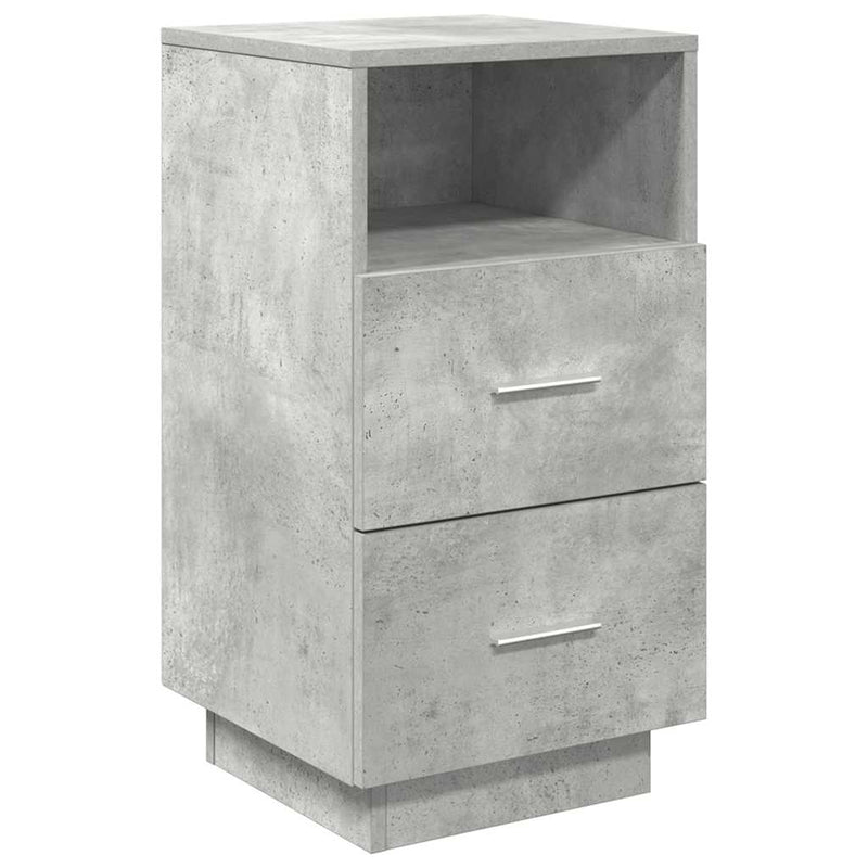 vidaXL 2 db betonszürke éjjeliszekrény 2 fiókkal 36x36x68 cm