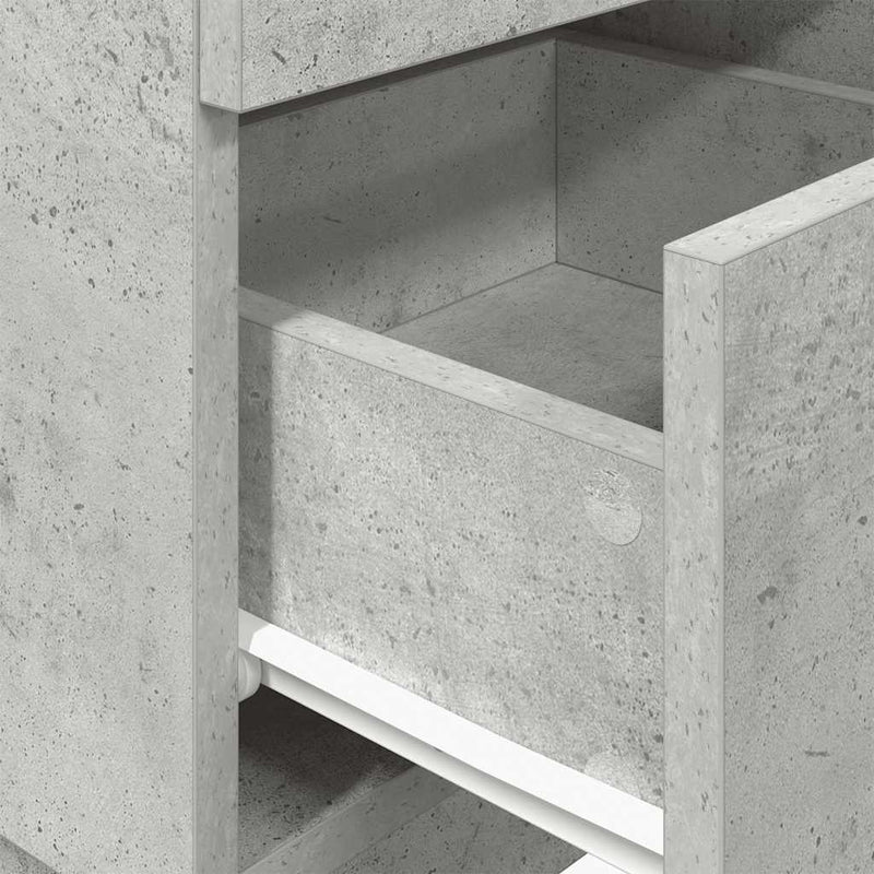 vidaXL 2 db betonszürke éjjeliszekrény 2 fiókkal 36x36x68 cm
