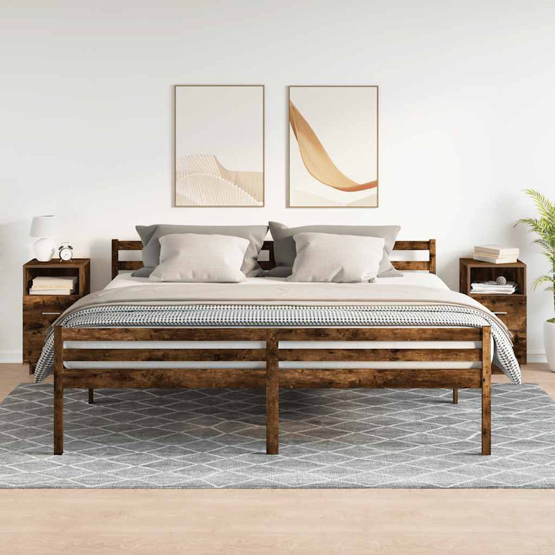 vidaXL 2 db füstös tölgy színű éjjeliszekrény 2 fiókkal 36x36x68 cm
