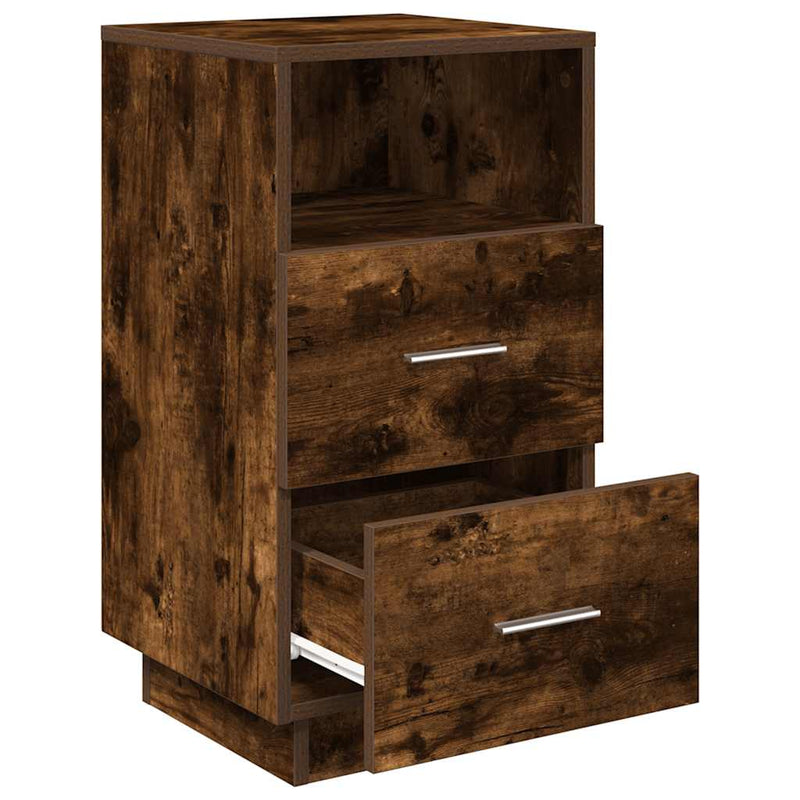 vidaXL 2 db füstös tölgy színű éjjeliszekrény 2 fiókkal 36x36x68 cm