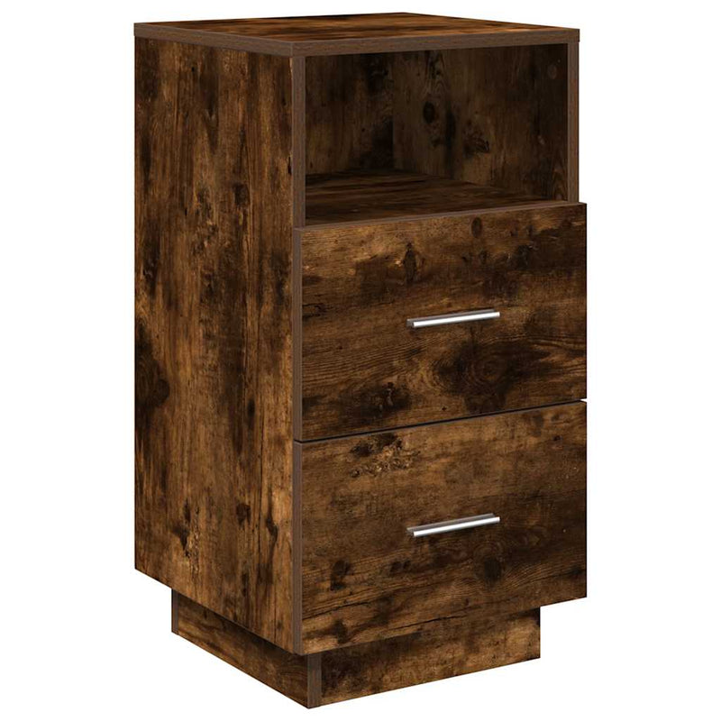 vidaXL 2 db füstös tölgy színű éjjeliszekrény 2 fiókkal 36x36x68 cm