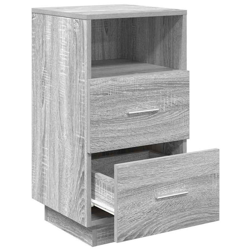 vidaXL 2 db szürke sonoma színű éjjeliszekrény 2 fiókkal 36x36x68 cm