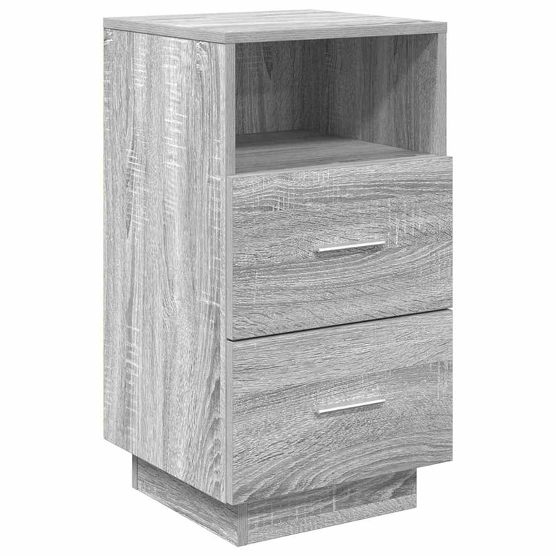 vidaXL 2 db szürke sonoma színű éjjeliszekrény 2 fiókkal 36x36x68 cm