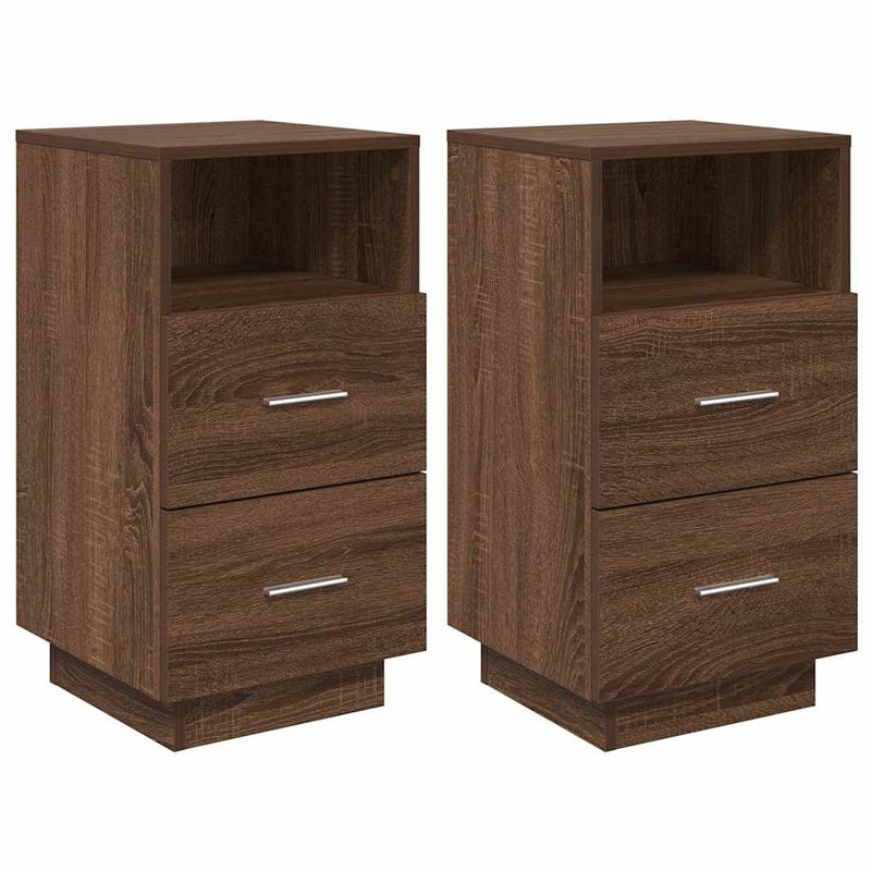 vidaXL éjjeliszekrények 2 db 2 fiókkal barna tölgy 36x36x68 cm