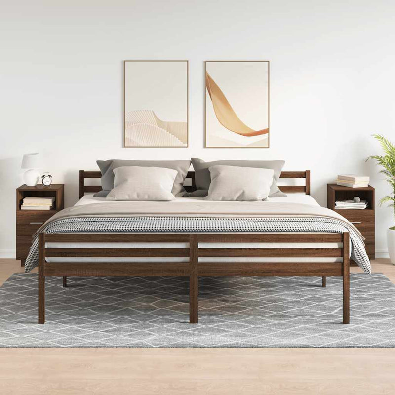 vidaXL éjjeliszekrények 2 db 2 fiókkal barna tölgy 36x36x68 cm